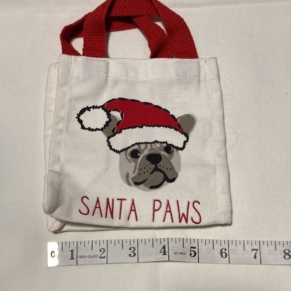 Christmas Cloth Gift Bag “Santa Paws” NWOT - Picture 2 of 6